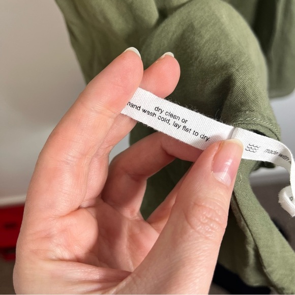 Loup Charmant Kitta Mini Dress Olive Green Linen Small - Picture 7 of 8